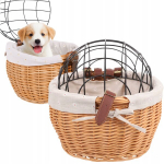 Punutud jalgratta korv koerale, kassile, k&auml;epideme transpordivahendile, lukustatav