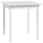Ruudukujuline s&ouml;&ouml;gilaud 2 inimesele puidust, 75&times;75 cm, valge, 1 tk.