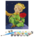 Numbrite j&auml;rgi maal &ndash; komplekt &bdquo;Little prince and the rose&ldquo;, l&otilde;uend, v&auml;rvid, pintslid, 40&times;50 cm