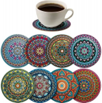 Tassialused mandala ornamendiga, 8 tk