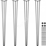 Juodos metalinės stalo kojos 101,6 cm, reguliuojamos, 4 vnt.