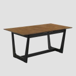 Homla PAHKEL Laiendatav t&ouml;&ouml;stusstiilis s&ouml;&ouml;gilaud, massiivpuit & must raam, 140&ndash;175 x 90 x 76 cm