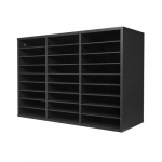 Kirjanduse korraldaja, 27 sektsiooni, 80x29.7x55 cm, must, puitlaastplaadist hoiustamine