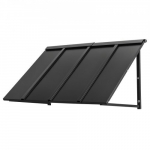Varikatus, Fikseeritud metallvarikatus, 112.5x59x61 cm, Must, Teras