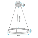 Rippvalgusti lhj012-cp Toolight 80x80x80cm