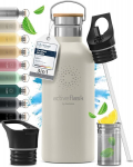 ACTIVE FLASK Roostevabast terasest joogipudel koos k&otilde;rre, 950 ml, valge
