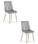 LIBRA sametist s&ouml;&ouml;gitoolid &ndash; 2 tk, heledalt hall iste puuj&auml;ljendusega jalgadega