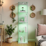 Vitriinkapp puutetundliku valgustusega, 163 x 40 x 35 cm, valge