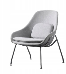 Moodne skandinaavia polsterdatud tugitool 2 padjaga &ndash; hall kangas