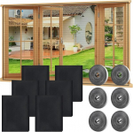 Lxyyds 6-osaline akende s&auml;&auml;sev&otilde;rkude komplekt, 130 x 150 cm, must