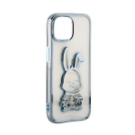 iLike iPhone 15 Pro Silikoonist &uuml;mbris tr&uuml;kiga 'Desire Rabbit' Sinine