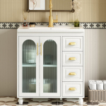 Vannitoakapp keraamilise valamuga 80 cm, valge, 1 kompl.