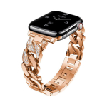 Apple Watch Diamond Chain Roostevaba Teras Rihm &ndash; Roosa Kuld 42/44/45mm
