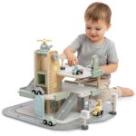 Puidust kolmekorruseline laste garaaž tarvikutega &ndash; parkla, tankla, pesula, helikopter