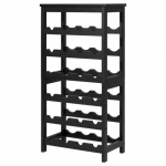 Veiniriiul, 24 pudelit 6-astmeline vabaltseisev bambus, 41x24x82.3 cm, must