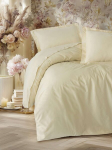Voodipesukomplekt Elegant Elegant - beež satiinpuuvill, 4-osaline, 200x220