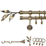 Metallist topelt Kardinapuu 200 cm 19 mm kuldne antiikne Bavaro Spinning Ring
