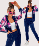 Naiste veluurist vabaajakomplekt Selena, sinine