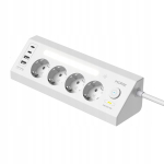 Nurkpikendusjuhe 4 pistikupesaga 2 m LED-iga, Kampinis prailgintuvas 4 lizdų 2 m su LED