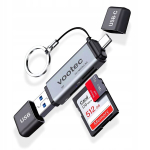 USB 3.0 ja USB-C m&auml;lukaardilugeja MicroSD TF 5 Gb/s kuni 2 TB, USB 3.0 ir USB-C atminties kortelių skaitytuvas MicroSD TF 5 Gb/s iki 2 TB