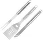 Grilltarvikute komplekt KINGHoff KH-1919, 3-osaline, roostevabast terasest, ergonoomiliste k&auml;epidemetega