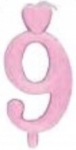 Roosa k&uuml;&uuml;nal number 9 s&uuml;damega koogiks