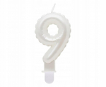Tordik&uuml;&uuml;nal - number 9, p&auml;rlvalge, 7 cm