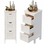 Vannitoa kapp, kitsas kummut sahtlitega, valge vannituba, k&auml;ter&auml;tikud, loft