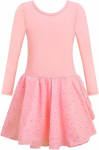 Pikkade varrukatega balletitreeko Tutu seelikuga Balerina 160 cm roosa, 160 cm