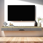 Moodne seinale kinnitatav TV-kapp 120 cm 3 uksega hall