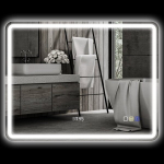 Vannitoa LED-peegel 70x90 cm Bluetoothi ja kellaga