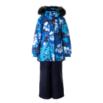 Huppa T&uuml;drukute talvekomplekt RENELY 4, blue pattern/ navy