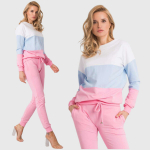 Naiste puuvillane vabaaja komplekt Fashion, roosa