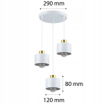 Ripplamp Led E27 3x Loft, valge + kuldne