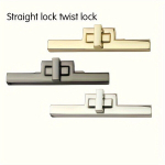 K&auml;ekoti lukk, 1 Light Golden Long Strip Square Lock