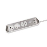 Nurga all Usb-ga pikendusjuhe roostevabast terasest lauaplaadile