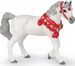 Arabian horse in white parade uniform