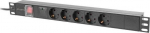 Lanberg Pdu-05f-0200-bk 19" 1u pikendus, 5 pesa, 2m