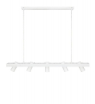 Valge 5 reguleeritava punktiga ripplamp Torino