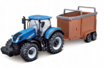 Traktor Bburago T7.315 koos stabiilse j&auml;relhaagisega, 28cm