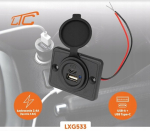 Usb-c + Usb-a pistikupesa autojahi paigaldamiseks 12v 24v