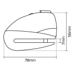 Piduriketta lukk alarmiga Oxford Screamer Xa7, 7mm, Juoda