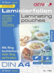 Genie A4 lamineerimiskiled, 125 mikronit, euro aukudega, 25 tk.