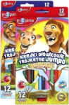 Jumbo v&auml;rvilised pliiatsid 12 tk. kaabitsaga