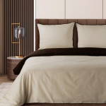 Voodipesukomplekt Eurofirany POS/LUNARA Atlas Sand 220x200 cm, lukuga, 3-osaline