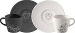 Kohvitassid alustassidega Villeroy & Boch Manufacture Rock Mickey Mouse 160 ml, 2 tk.