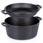 Kaanega pott malmist 2 in 1 CAST LINE 26 cm 45 l / 16 l must Orion