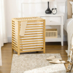 Pesukorv 55L Homcom 50x36x60cm, helepruun/valge v&auml;rv