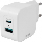 USB-C mini seinalaadija DELTACO USBC-AC150 20W PD 1x USB-C valge