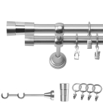 Metallist topelt kardinavarras 400 cm 19/19 Mm matt kroom Doris Sprockets for Swivels